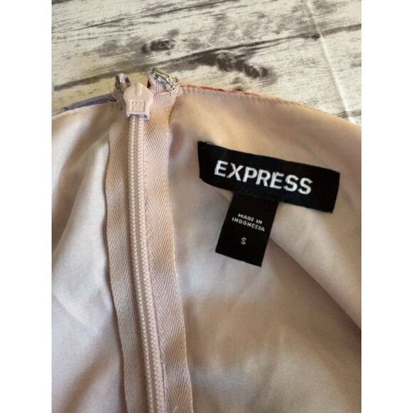 Express Pink Floral Spring Chiffon Tie Strap Tiered Maxi Dress Small Romantic - Picture 8 of 12